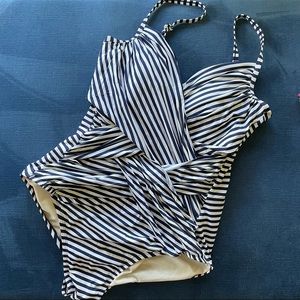 Merona One piece striped swimsuit, size L